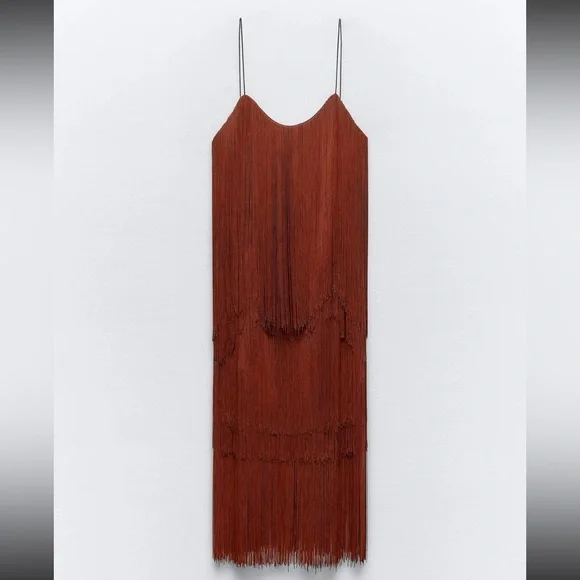 Zara strappy fringed dress 2712/835 286/019 - Picture 4 of 12